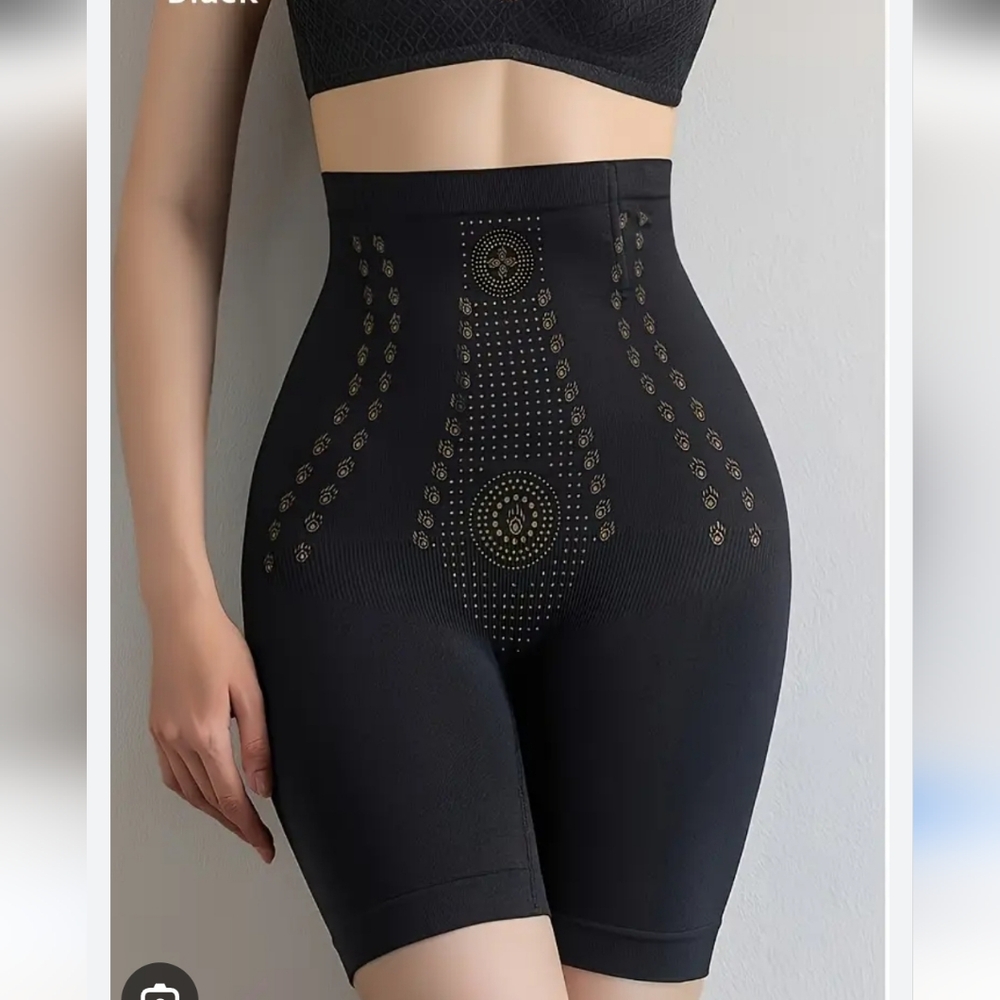High-Waist Postpartum Ambdominal Control Shapewear Shorts - Black, Size S